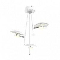 Distribuidor - Lâmpadas Diversas | Lâmpadas Modernas | COLGANTE CIUDAD DEL CABO 3L 18W 4000K BLANCO/PLATA 53X39X39 CM 1440 LM DIRIGIBLE Y ORIENTABLE Ref: 153693074